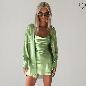 Princess Polly Annalise Set Green Silk